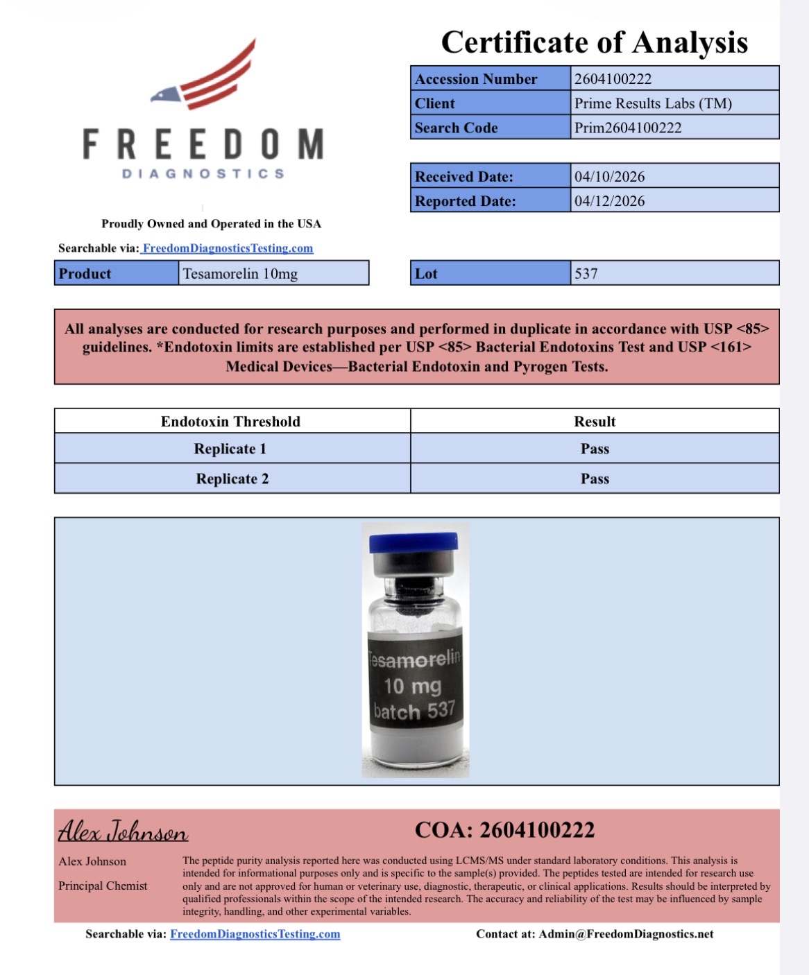 Tesamorelin 10mg